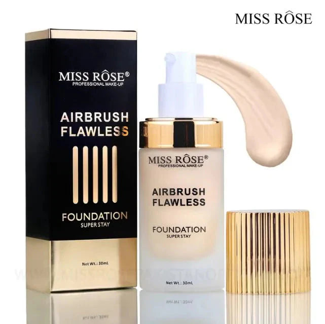 Miss Rose Airbrush Flawless Foundation – Smooth Full Coverage Makeup JZ Cosmetics