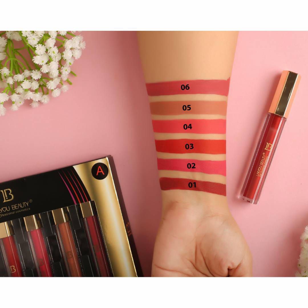 Lakyou Beauty 6 Pcs Matte Liquid Lipstick Set – Long-Lasting Waterproof Lip Colors JZCosmetics.com