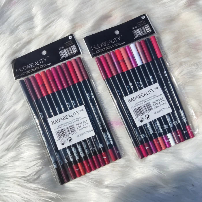 Huda Beauty Perfect Matte Eye And Lip Liner Pencil 12Pcs Set JZCosmetics.com