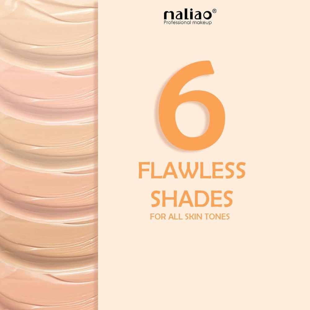 Maliao Ultra HD Invisible Cover Foundation | Full Coverage, Flawless Matte Finish | Lightweight, Long-Lasting & Natural Look | Face Makeup Base JZ Cosmetics