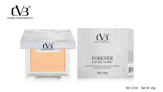 CVB Forever Natural Velvet Compact 20g (Shade C122) – Long-Lasting Fond De Teint Powder | Smooth Matte Finish | Oil-Control & Lightweight Formula