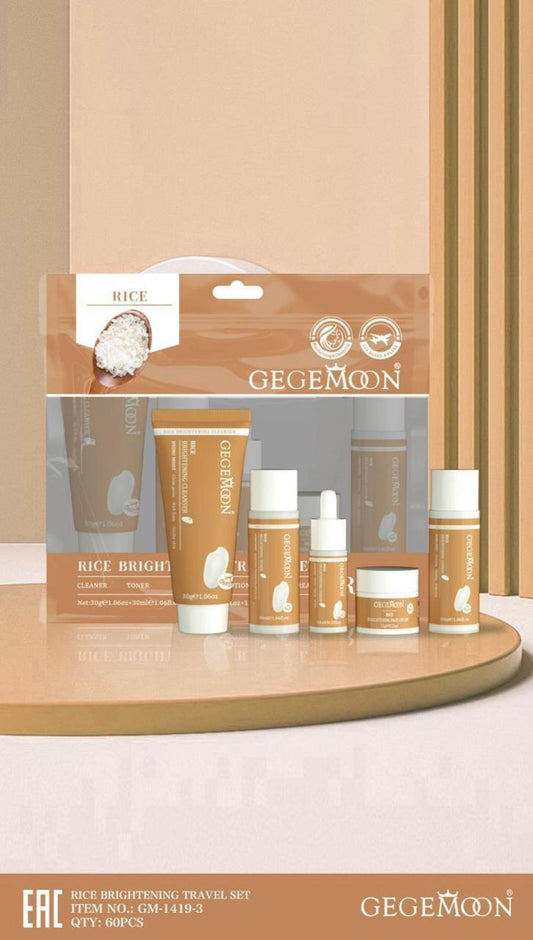 Gege Moon 5pcs Skin Care Travel Kit – Whitening, Brightening & Hydrating Mini Skincare Set