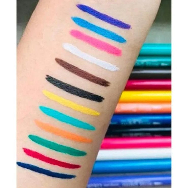 Miss Demi 12-in-1 Marker Eyeliner Set | Waterproof • Smudge-Proof • Ultra-Pigmented Colors | Pack of 12 JZ Cosmetics