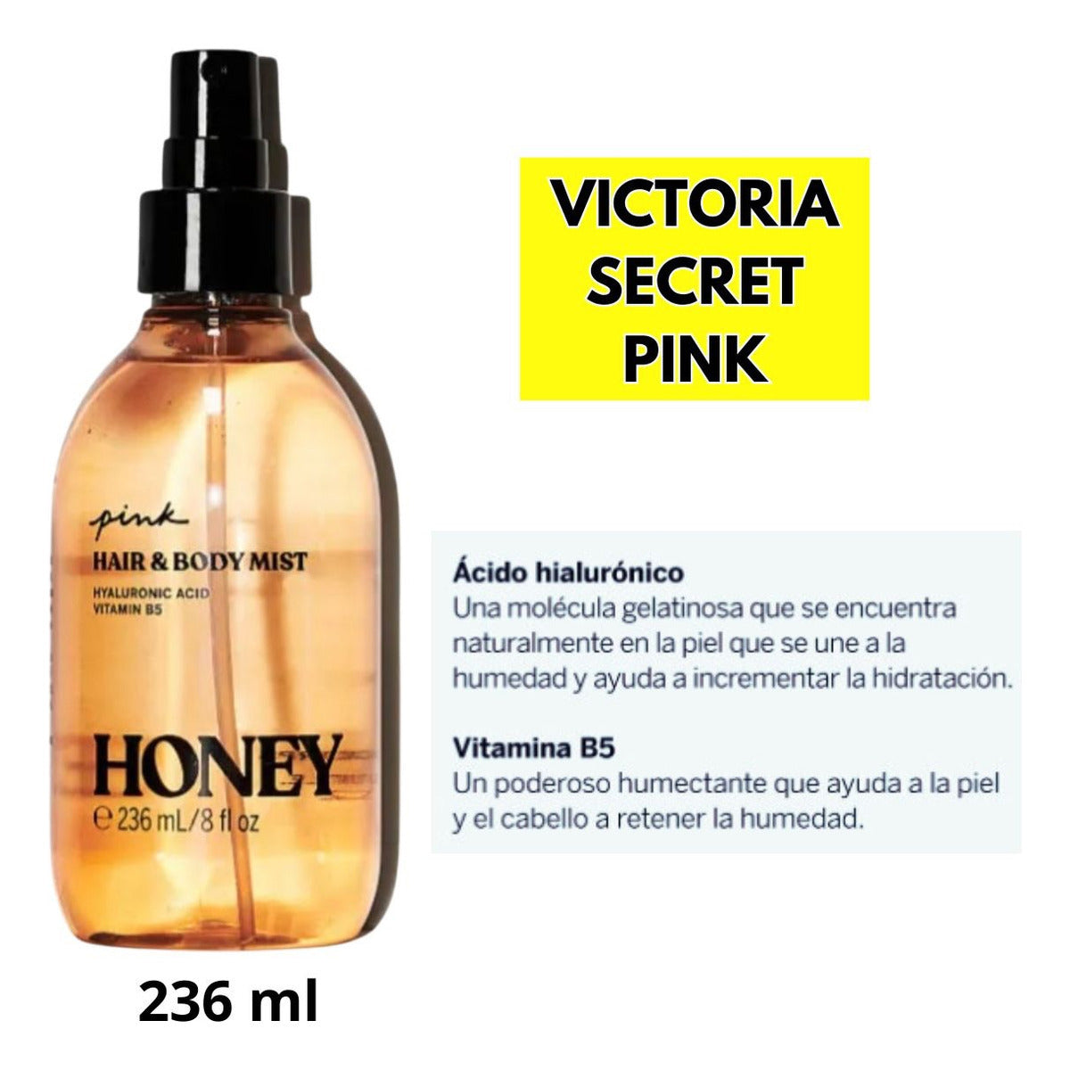 Victoria's Secret Pink Hair & Body Mist 236ml | Refreshing Lightweight Fragrance | Long-Lasting Scent | Made in USA JZ Cosmetics