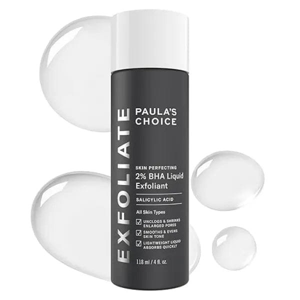Paula's Choice 2% BHA Liquid Exfoliant 118ml – Salicylic Acid Leave-On Exfoliator for Blackheads, Pores & Smooth Skin JZCosmetics.com