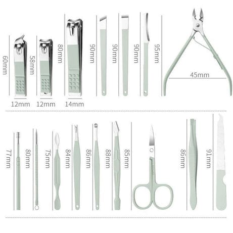 16pcs Nail Cutter Set – Professional Manicure & Pedicure Kit JZCosmetics.com