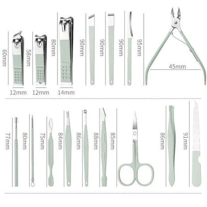 16pcs Nail Cutter Set – Professional Manicure & Pedicure Kit JZCosmetics.com