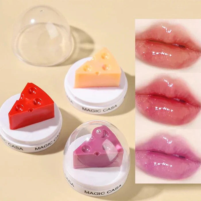 Triangle Tinted Cheese Shaped Lip Balm Temperature Control Color Change Moisturizing Lipstick Anti-Cracking Anti-Drying Hydration Lip Care