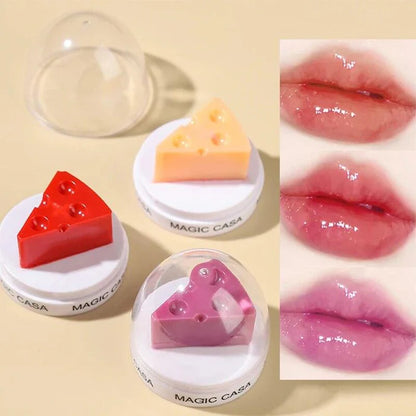 Triangle Tinted Cheese Shaped Lip Balm Temperature Control Color Change Moisturizing Lipstick Anti-Cracking Anti-Drying Hydration Lip Care