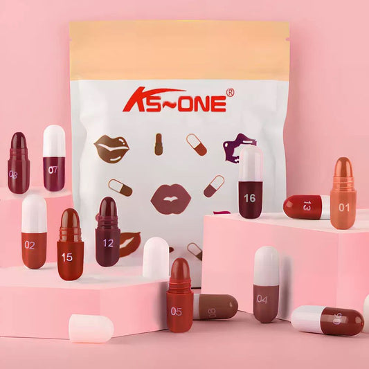 18 Pcs Mini Lipsticks Set with Pouch JZCosmetics.com