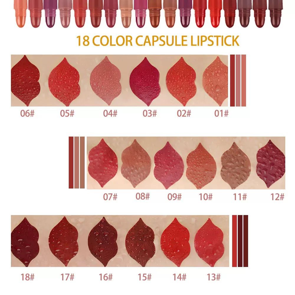 18 Pcs Mini Lipsticks Set with Pouch JZCosmetics.com