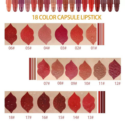 18 Pcs Mini Lipsticks Set with Pouch JZCosmetics.com