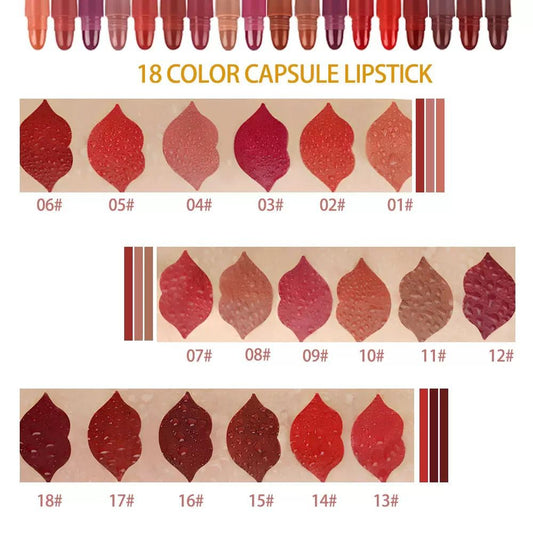 18 Pcs Mini Lipsticks Set with Pouch JZCosmetics.com