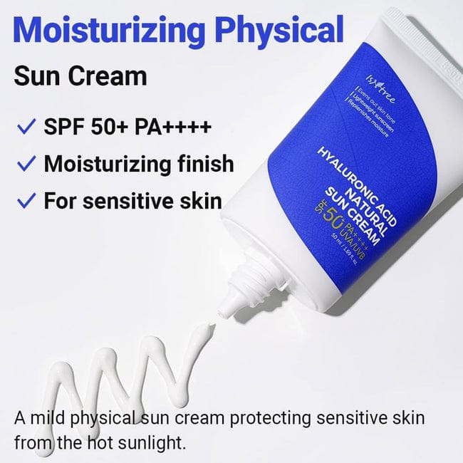 Hyaluronic Acid Natural Suncream SPF50 PA++++ 50ml  Lightweight Moisturizing UV Protection | Broad Spectrum | Made in Korea JZCosmetics.com