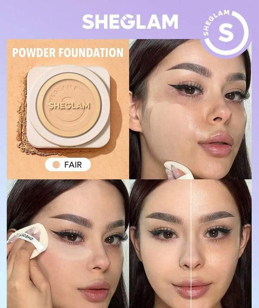 SHEGLAM Skin-Focus Full Coverage Powder Foundation | Smooth Matte Finish | Long-Lasting Oil Control Compact | 6 Shades Available JZCosmetics.com