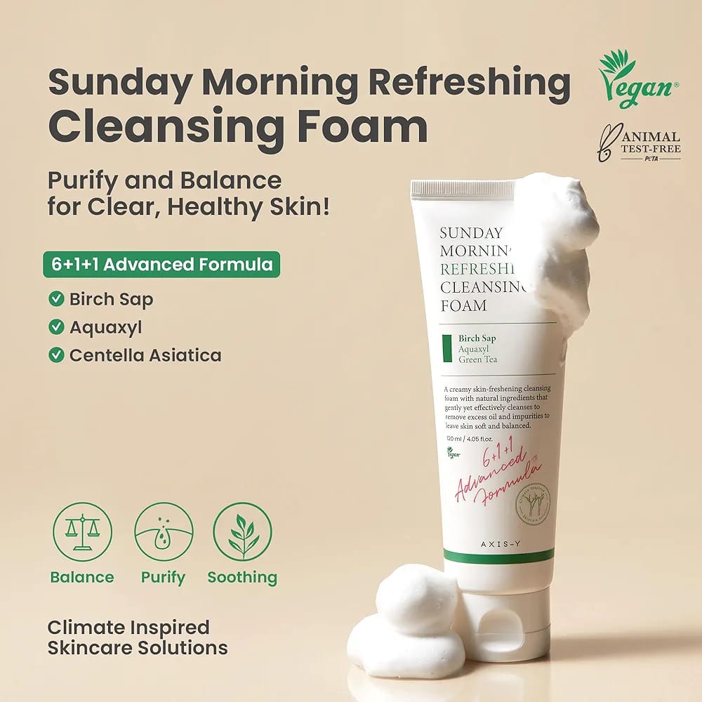 AXIS-Y Sunday Morning Refreshing Cleansing Foam 120ml JZCosmetics.com