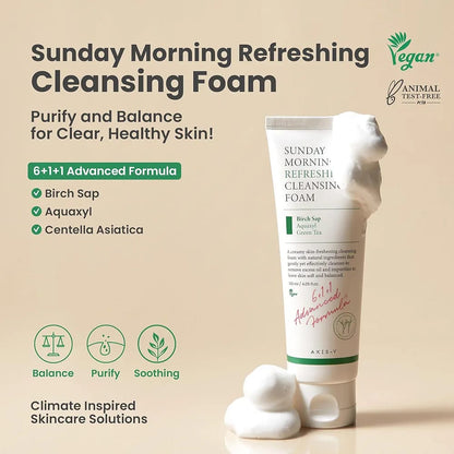 AXIS-Y Sunday Morning Refreshing Cleansing Foam 120ml JZCosmetics.com