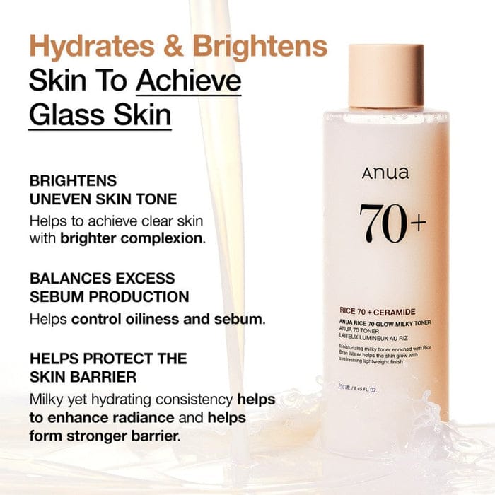 Anua Rice 70 Glow Milky Toner 250ml JZCosmetics.com