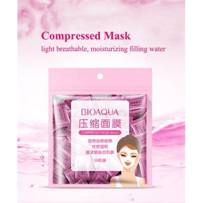 BIOAQUA Compressed Facial Sheet Mask 50 Pcs – DIY Face Mask Tablets | Portable Disposable Sheet Masks | Soft Hydrating Skincare JZCosmetics.com