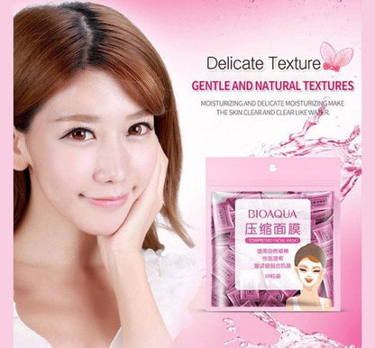 BIOAQUA Compressed Facial Sheet Mask 50 Pcs – DIY Face Mask Tablets | Portable Disposable Sheet Masks | Soft Hydrating Skincare JZCosmetics.com