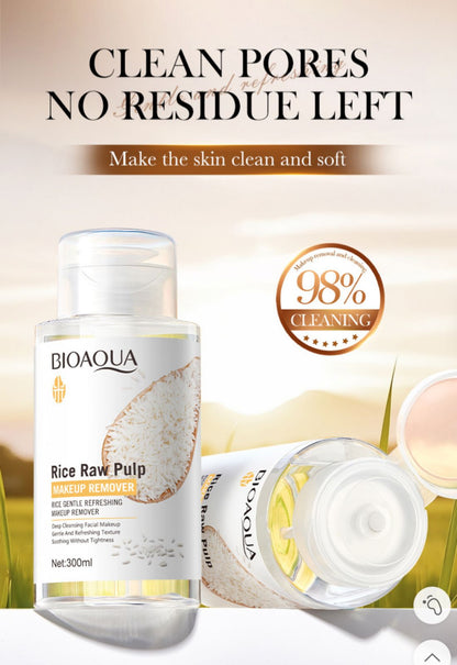 BIOAQUA Rice Raw Pulp Makeup Remover – 300ml JZCosmetics.com