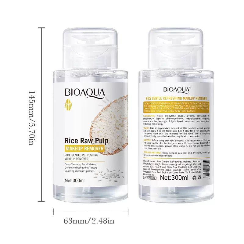 BIOAQUA Rice Raw Pulp Makeup Remover – 300ml JZCosmetics.com