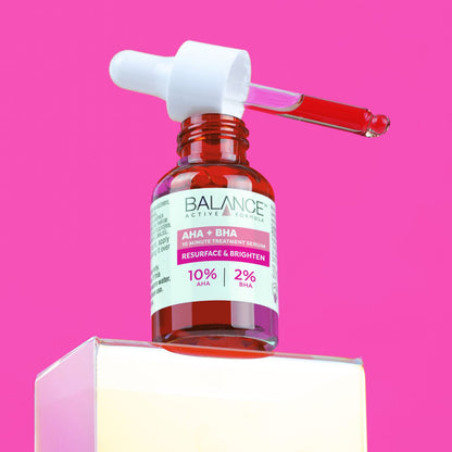 Balance Active Formula AHA 10% + BHA 2% Serum – Resurface & Brighten Solution | Exfoliating Face Serum for Smooth, Clear & Radiant Skin JZCosmetics.com