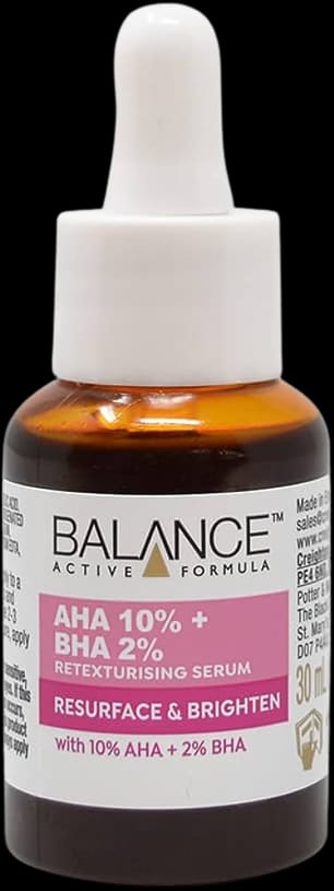 Balance Active Formula AHA 10% + BHA 2% Serum – Resurface & Brighten Solution | Exfoliating Face Serum for Smooth, Clear & Radiant Skin JZCosmetics.com
