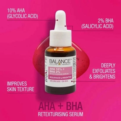 Balance Active Formula AHA 10% + BHA 2% Serum – Resurface & Brighten Solution | Exfoliating Face Serum for Smooth, Clear & Radiant Skin JZCosmetics.com