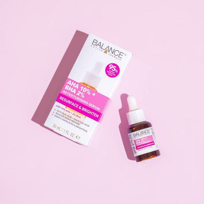 Balance Active Formula AHA 10% + BHA 2% Serum – Resurface & Brighten Solution | Exfoliating Face Serum for Smooth, Clear & Radiant Skin JZCosmetics.com
