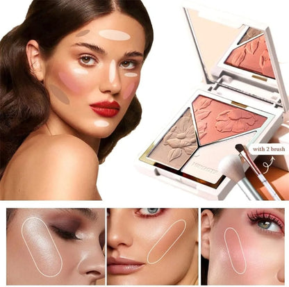 Blush + Highlighter + Contour 3-in-1 Palette – All-in-One Face Sculpting JZCosmetics.com