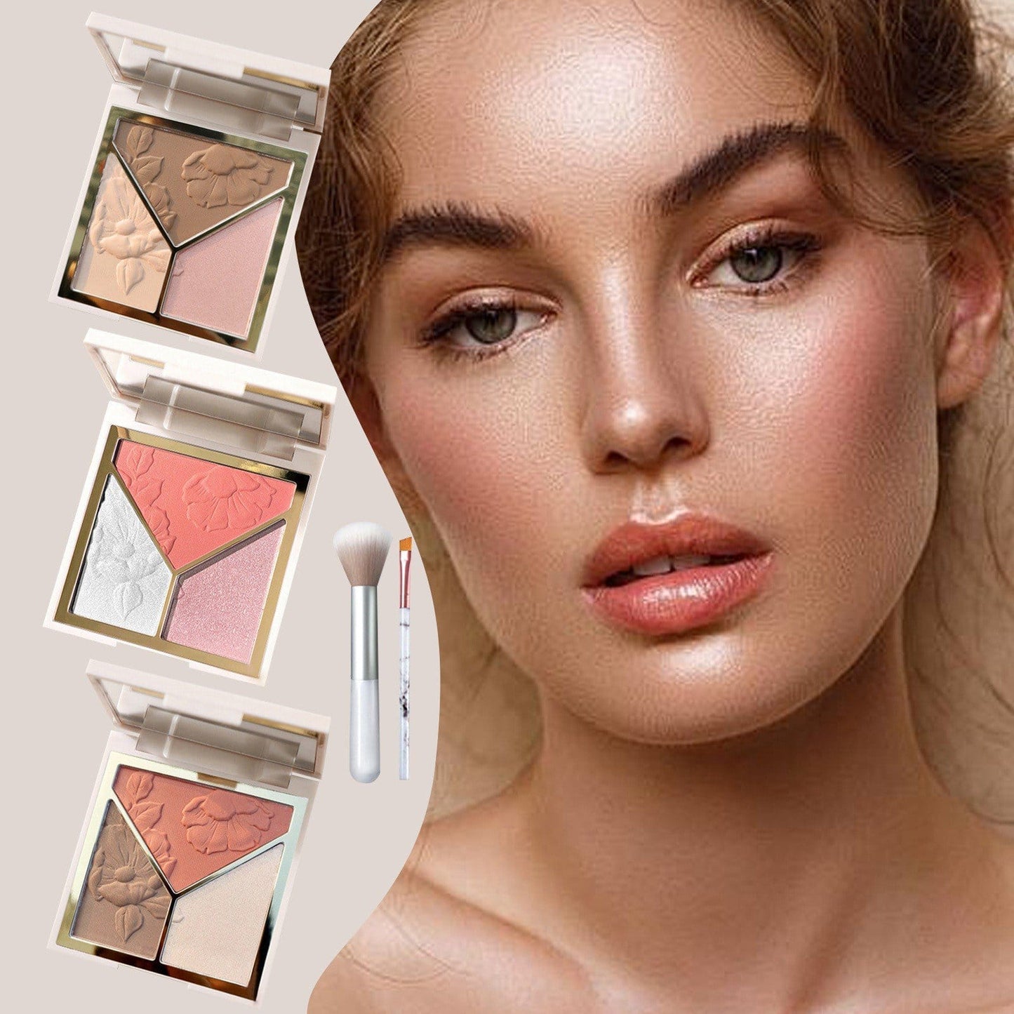 Blush + Highlighter + Contour 3-in-1 Palette – All-in-One Face Sculpting JZCosmetics.com