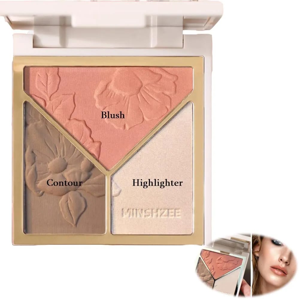 Blush + Highlighter + Contour 3-in-1 Palette – All-in-One Face Sculpting JZCosmetics.com