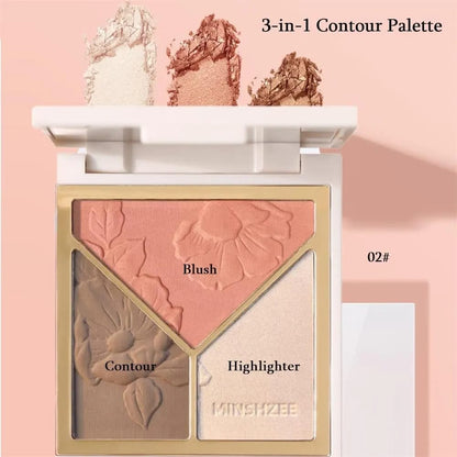 Blush + Highlighter + Contour 3-in-1 Palette – All-in-One Face Sculpting JZCosmetics.com