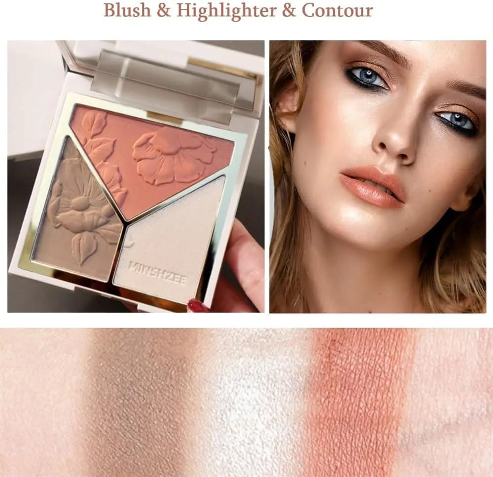 Blush + Highlighter + Contour 3-in-1 Palette – All-in-One Face Sculpting JZCosmetics.com