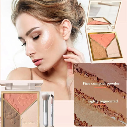 Blush + Highlighter + Contour 3-in-1 Palette – All-in-One Face Sculpting JZCosmetics.com