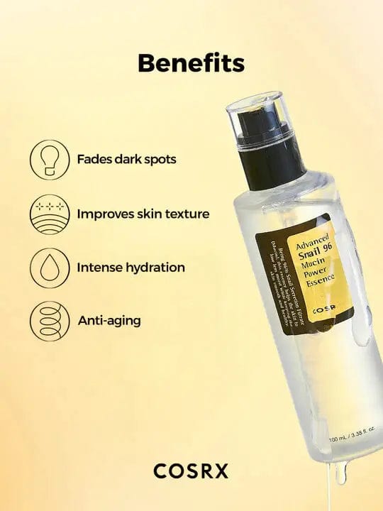 COSRX Advanced Snail 96 Mucin Power Essence 100ml – Hydrating, Repairing & Skin Barrier Care | Made in Korea JZCosmetics.com