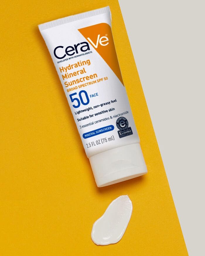 CeraVe Hydrating Mineral Sunscreen SPF 50 (88ml) – 100% Mineral UV Protection JZCosmetics.com
