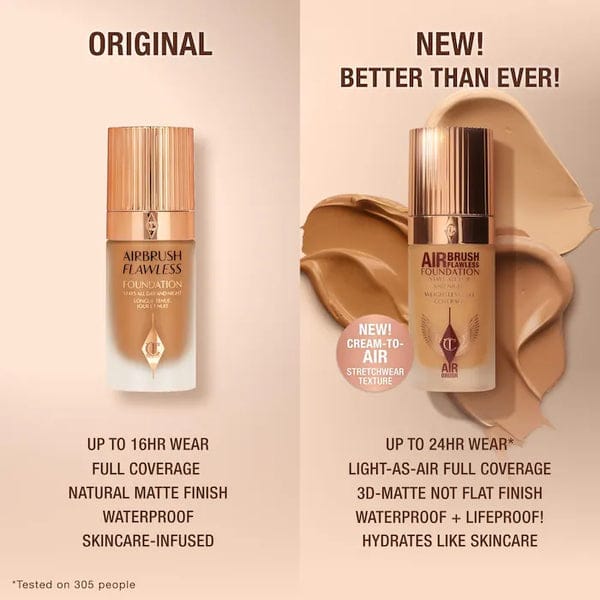 Charlotte Tilbury Airbrush Flawless Longwear Foundation 30ml – Full Coverage, Poreless Finish & 16H Wear JZCosmetics.com