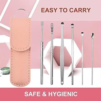 Ear Wax Cleaning Kit 6 Pcs – Stainless Steel Ear Pick Set JZCosmetics.com