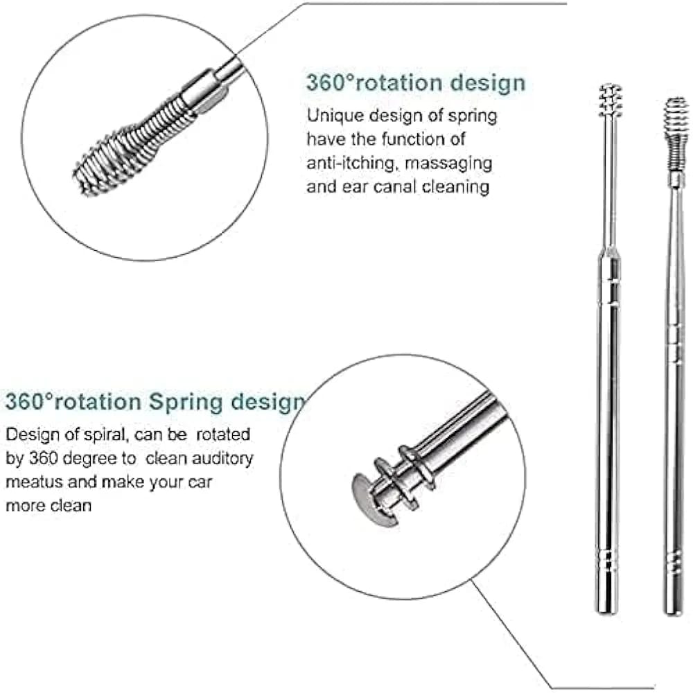 Ear Wax Cleaning Kit 6 Pcs – Stainless Steel Ear Pick Set JZCosmetics.com