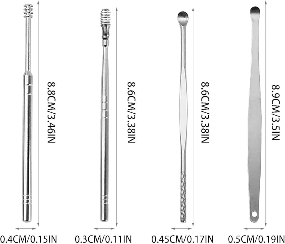 Ear Wax Cleaning Kit 6 Pcs – Stainless Steel Ear Pick Set JZCosmetics.com