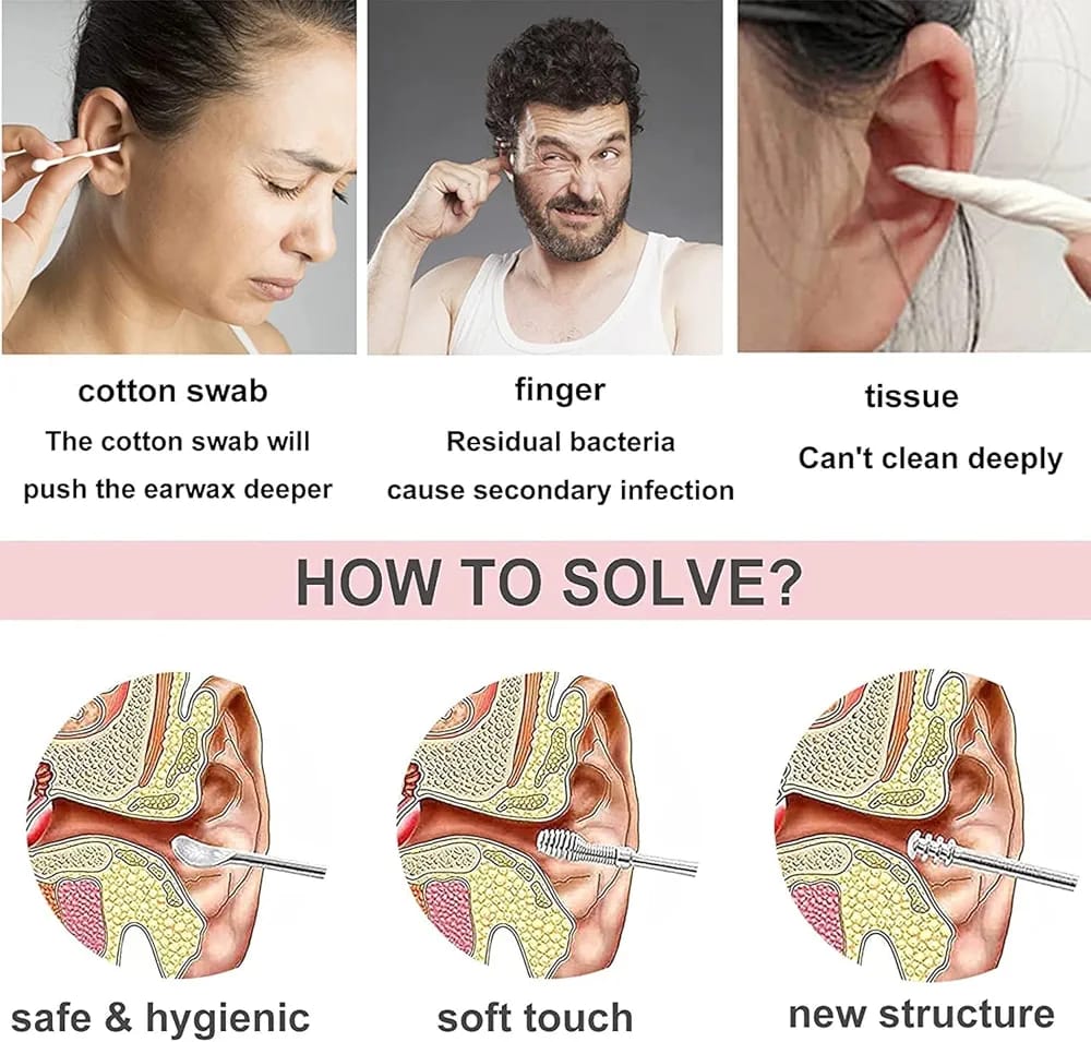Ear Wax Cleaning Kit 6 Pcs – Stainless Steel Ear Pick Set JZCosmetics.com