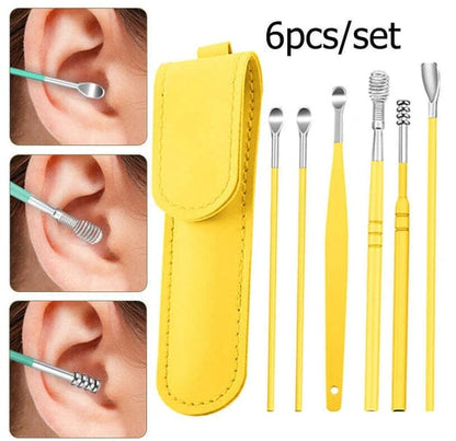 Ear Wax Cleaning Kit 6 Pcs – Stainless Steel Ear Pick Set JZCosmetics.com