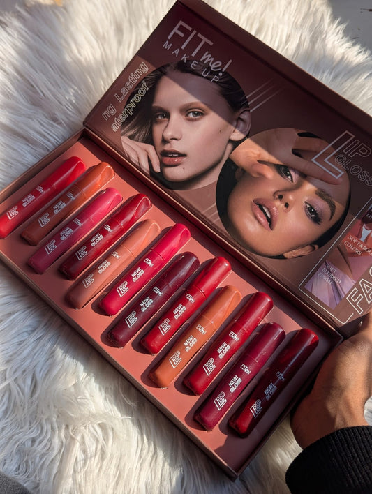 Fitme Makeup Lip Gloss 12pcs Pack | High-Shine, Smooth & Non-Sticky Gloss Set | Long-Lasting & Hydrating Lips Collection JZCosmetics.com