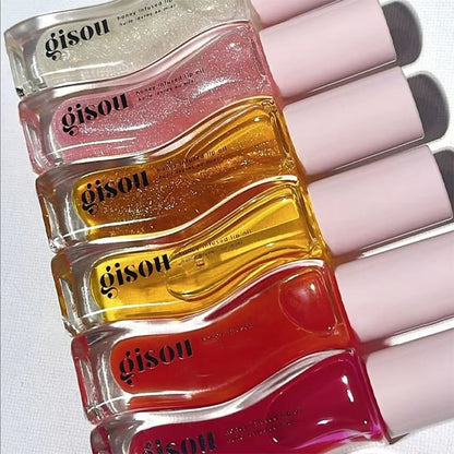 Gisou Honey Infused Hydrating Lip Oil 8ml – Nourishing Glossy Lip Treatment (6pcs Set) Moisturizing Lip Care JZCosmetics.com