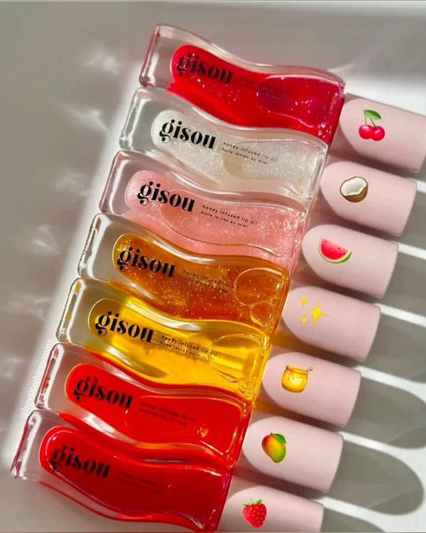Gisou Honey Infused Hydrating Lip Oil 8ml – Nourishing Glossy Lip Treatment (6pcs Set) Moisturizing Lip Care JZCosmetics.com