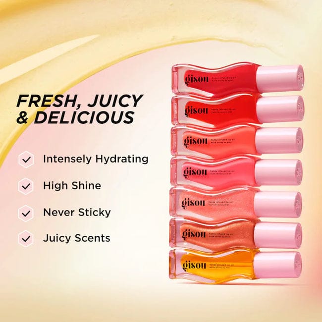 Gisou Honey Infused Hydrating Lip Oil 8ml – Nourishing Glossy Lip Treatment (6pcs Set) Moisturizing Lip Care JZCosmetics.com