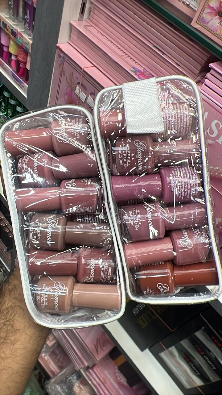 Glamour Nude Nail Paint 12pcs Pack JZCosmetics.com