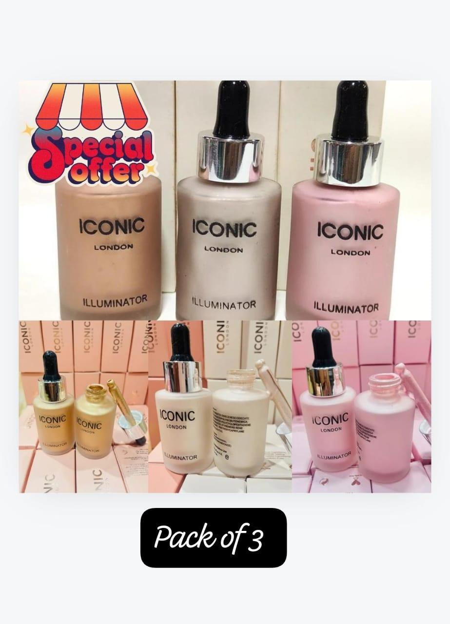 ICONIC London Liquid Highlighter 3 Pcs Set JZCosmetics.com